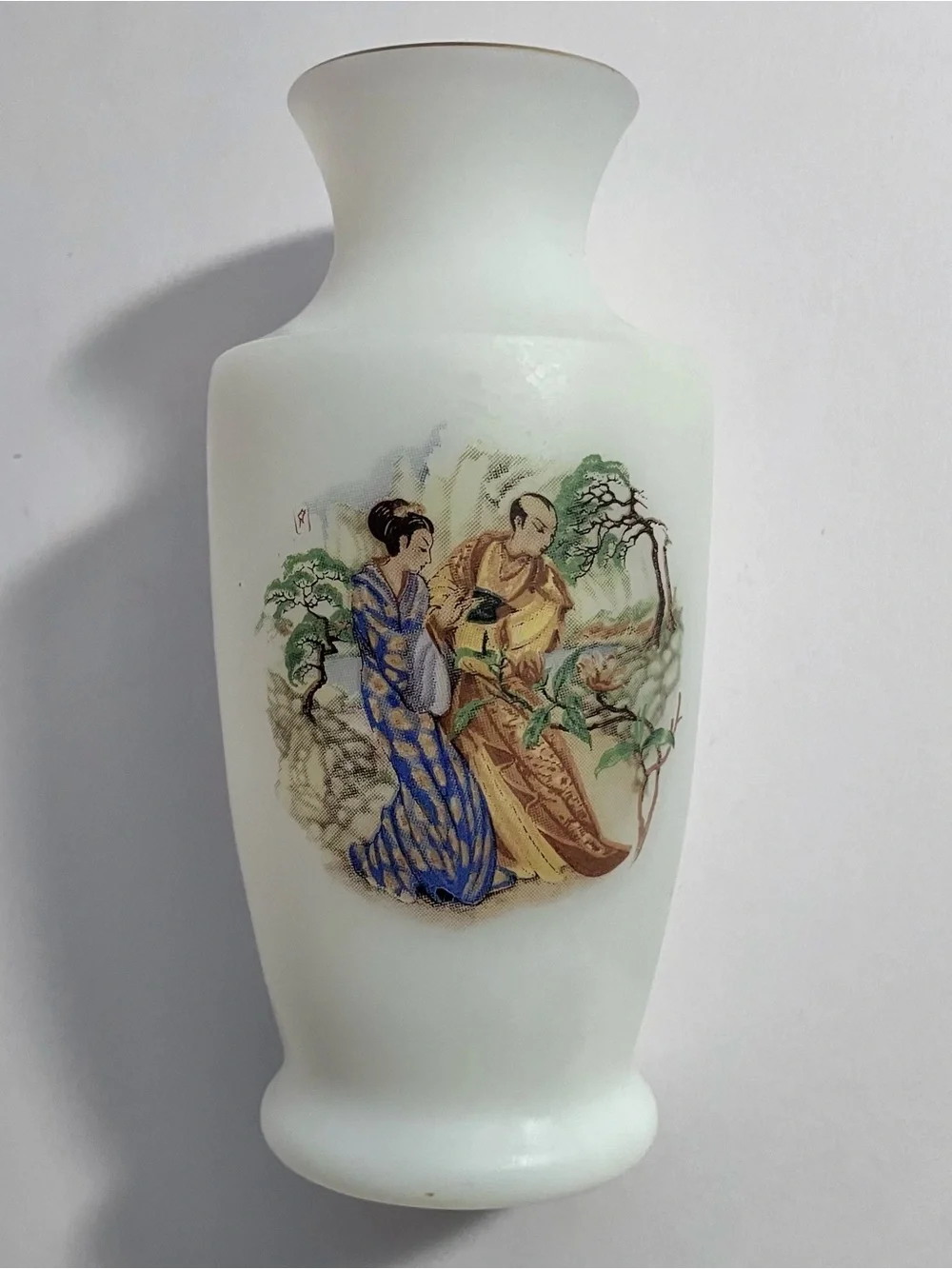 Vintage MCM SATIN GLASS Bud Vase / JAPANESE Decoration / ITALIAN Quality